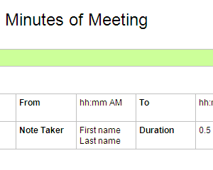 A free and elegant mintues of meeting or MOM template for sending out meeting details once its done