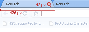 Tab width reduced when the width of combined tabs exceeds width of the tab bar in Google Chrome